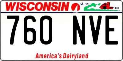 WI license plate 760NVE