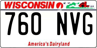 WI license plate 760NVG