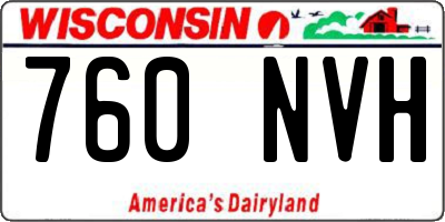 WI license plate 760NVH