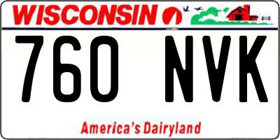 WI license plate 760NVK