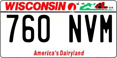 WI license plate 760NVM