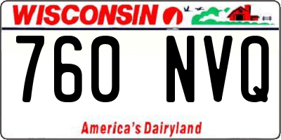 WI license plate 760NVQ