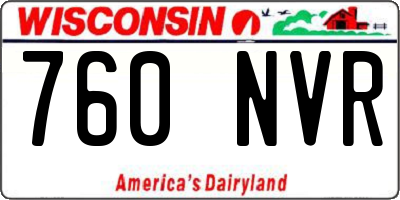 WI license plate 760NVR