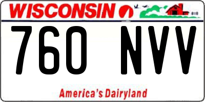 WI license plate 760NVV