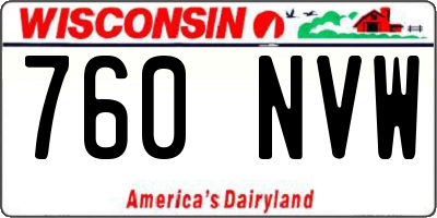 WI license plate 760NVW