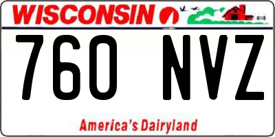 WI license plate 760NVZ