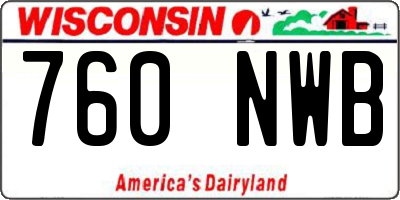WI license plate 760NWB
