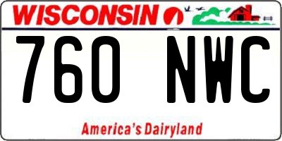 WI license plate 760NWC
