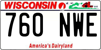 WI license plate 760NWE