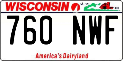 WI license plate 760NWF