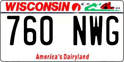 WI license plate 760NWG