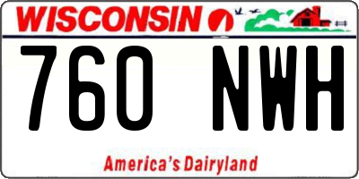 WI license plate 760NWH
