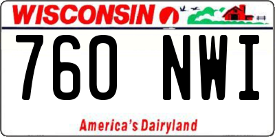 WI license plate 760NWI
