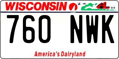 WI license plate 760NWK