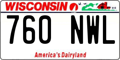 WI license plate 760NWL
