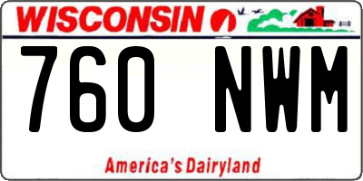 WI license plate 760NWM