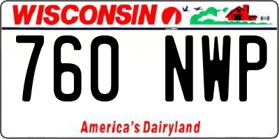 WI license plate 760NWP
