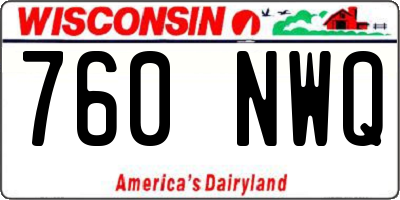 WI license plate 760NWQ