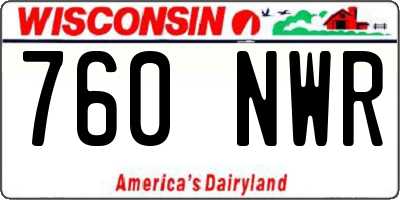 WI license plate 760NWR