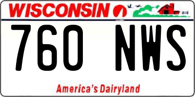 WI license plate 760NWS