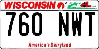 WI license plate 760NWT