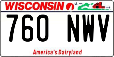 WI license plate 760NWV