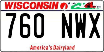 WI license plate 760NWX