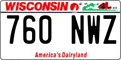 WI license plate 760NWZ