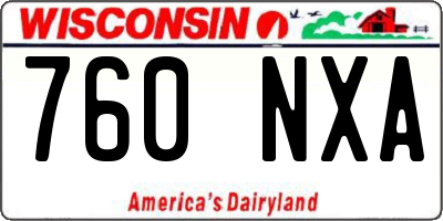 WI license plate 760NXA