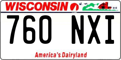 WI license plate 760NXI