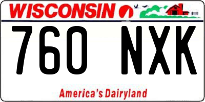 WI license plate 760NXK