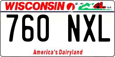 WI license plate 760NXL