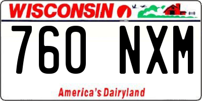 WI license plate 760NXM