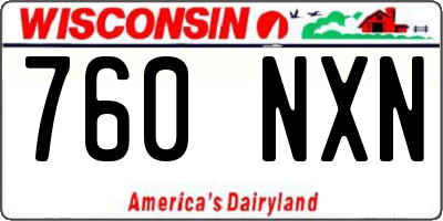 WI license plate 760NXN