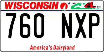 WI license plate 760NXP