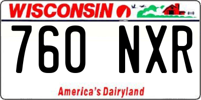WI license plate 760NXR