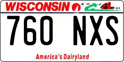 WI license plate 760NXS