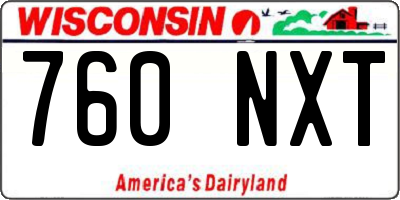 WI license plate 760NXT