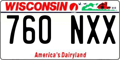 WI license plate 760NXX
