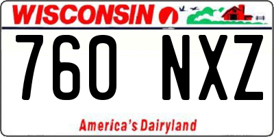 WI license plate 760NXZ