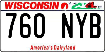 WI license plate 760NYB