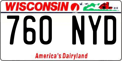 WI license plate 760NYD