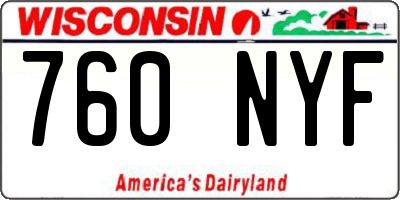 WI license plate 760NYF