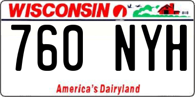 WI license plate 760NYH