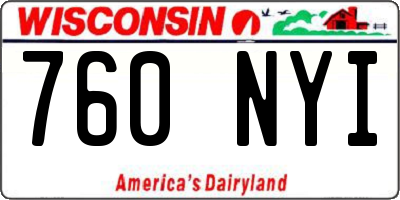 WI license plate 760NYI
