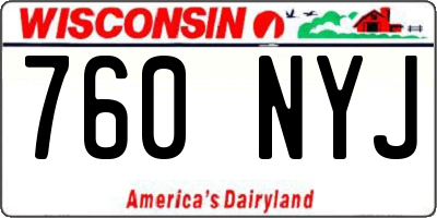 WI license plate 760NYJ