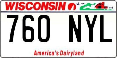 WI license plate 760NYL