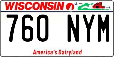 WI license plate 760NYM