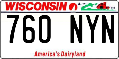 WI license plate 760NYN