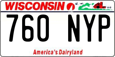 WI license plate 760NYP
